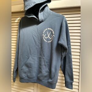 Let’s Hook Up Muddy Apparel Blue Hoodie  Sweatshirt Sz XS